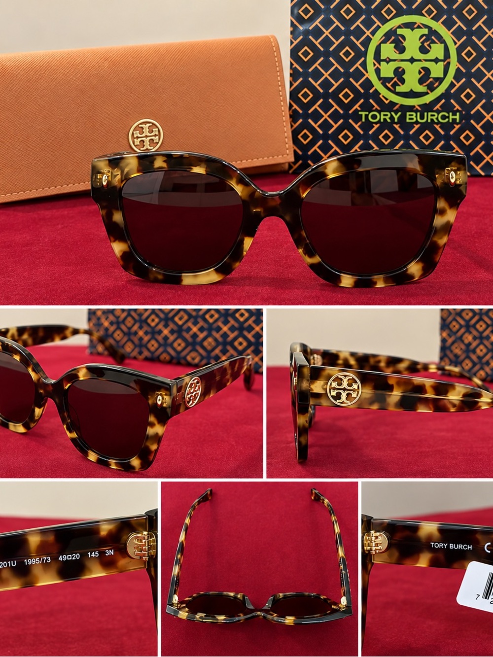 Tory Burch Tortoiseshell Frame Sunglasses with Brown Lenses